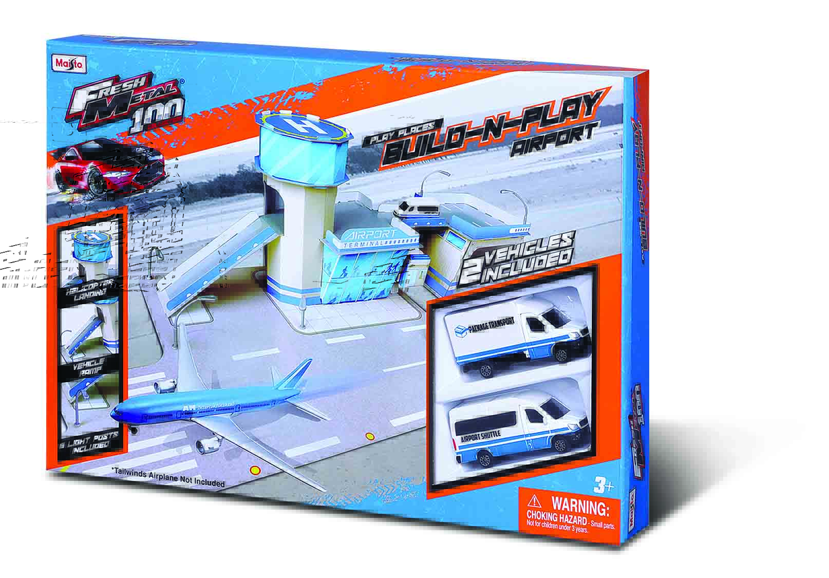 სათამაშო მანქანა Maisto Fresh Metal Build N Play აეროპორტის ტერმინალის ნაკრები – სათამაშო 1/64 - საკოლექციო მოდელი - satamasho manqana - ხედი 2