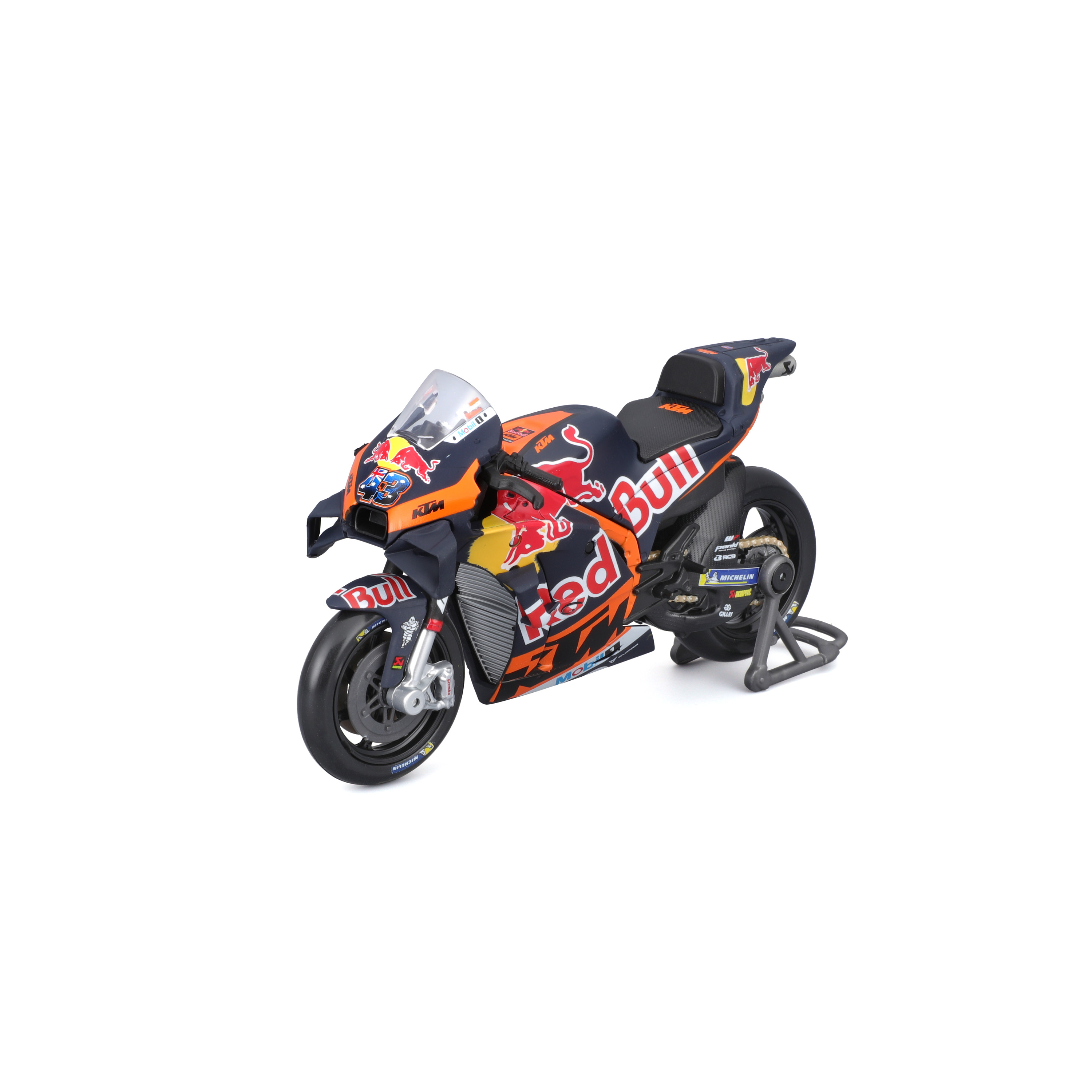 სათამაშო მანქანა Maisto 1:18 GP Racing - Red Bull KTM Factory Racing 2023  #33 Brad Binder, #43 Jack Miller 1/18 - საკოლექციო მოდელი - satamasho manqana
