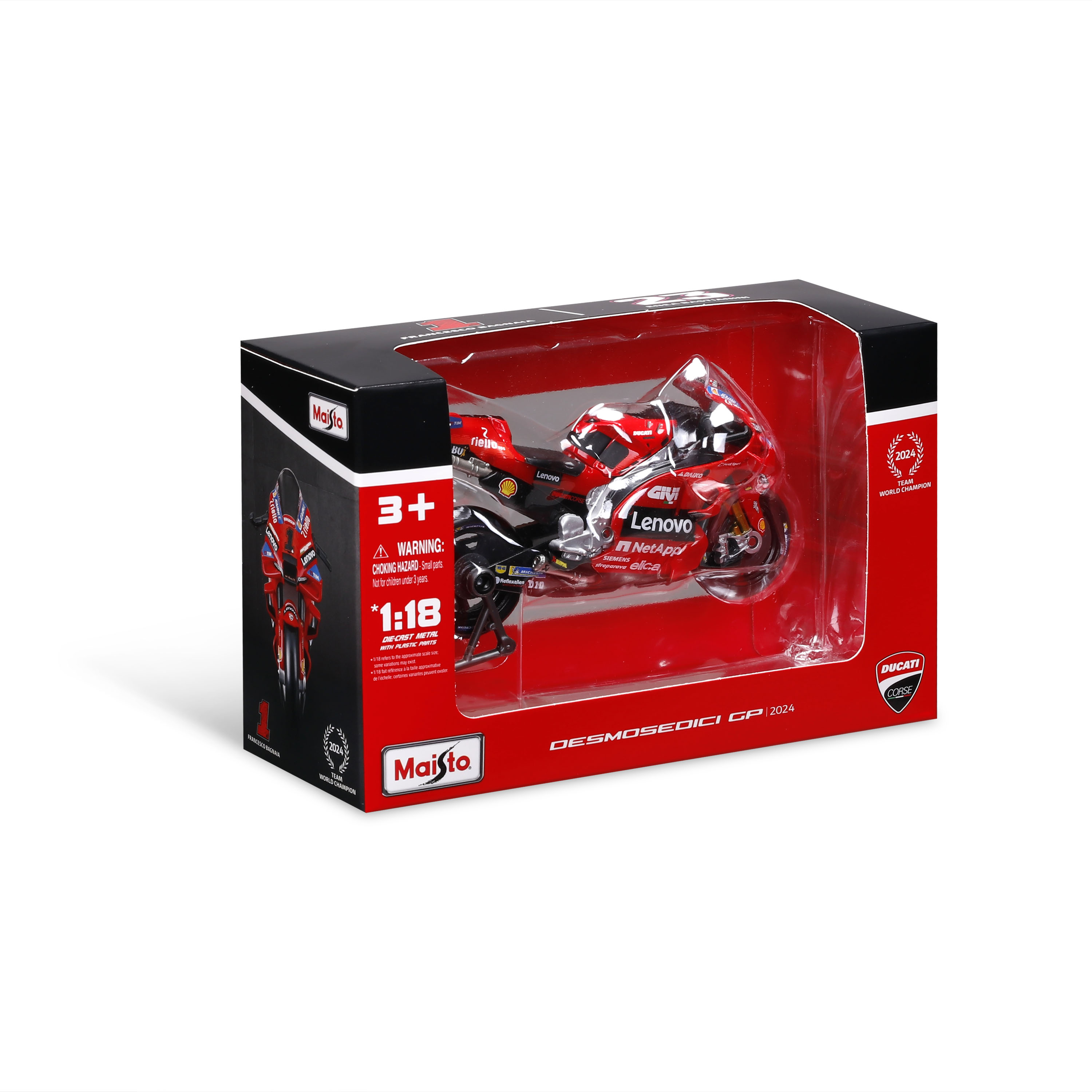 1:18 GP Racing - Ducati Lenovo Team 2024  #1 Francesco Bagnaia, #23 Enea Bastianini ხედი 3