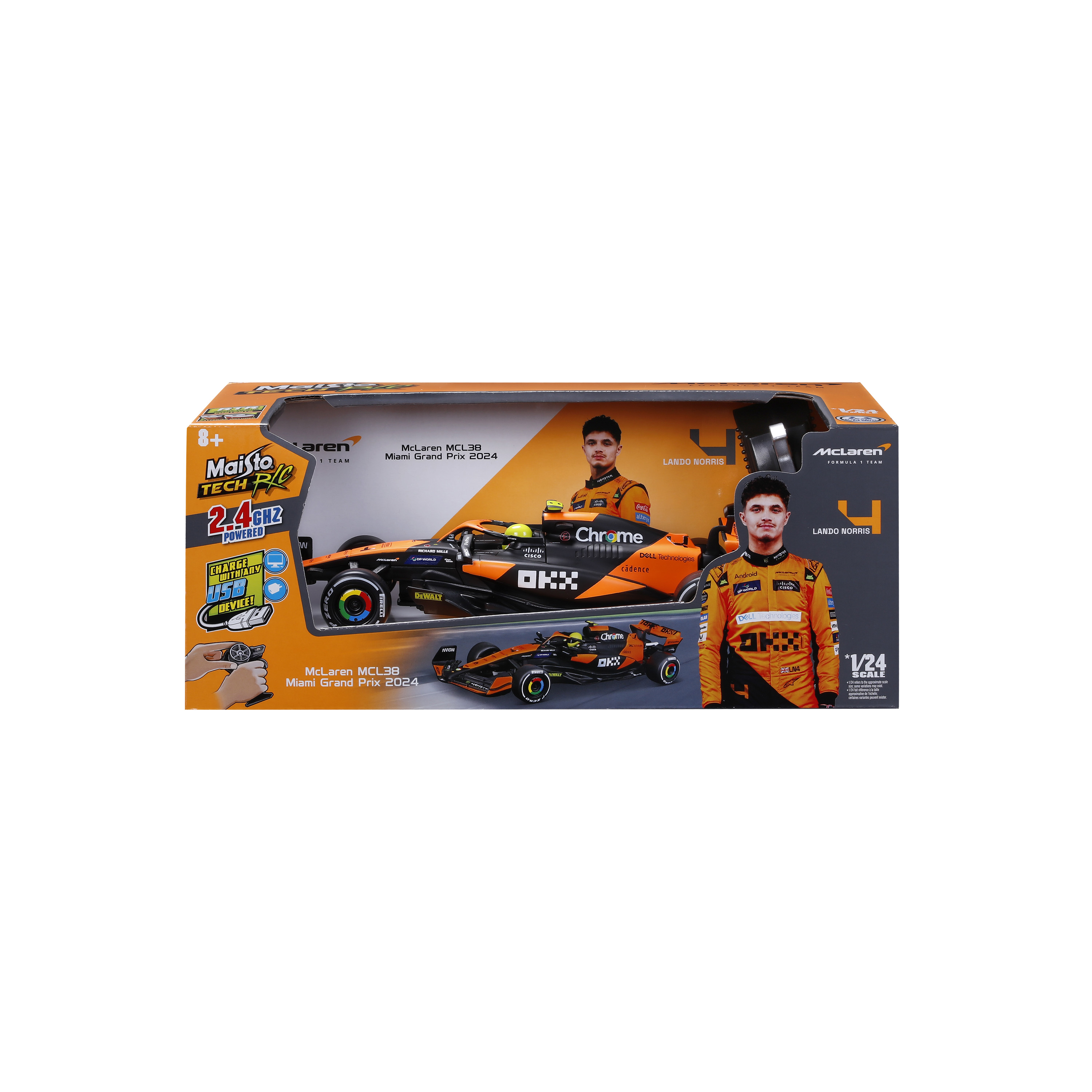 McLaren F1 MCL38 (Miami GP) – დისტანციურად მართვადი სათამაშო 1/24 ხედი 3
