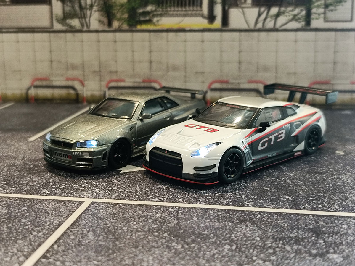 Kyosho MOTN Led System 1:64 Skyline GT-R Nismo GT-3 პრეზენტაცია ხედი 6